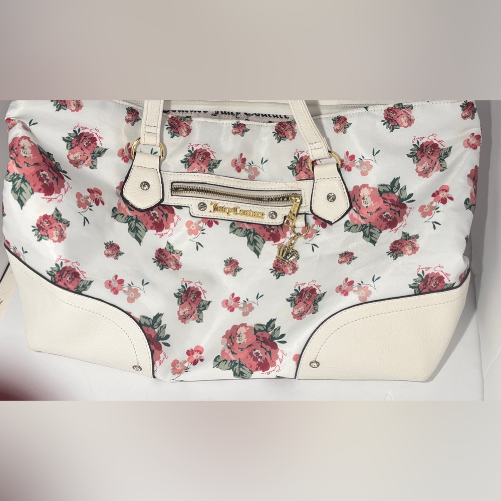 Juicy Couture White and Pink Floral Tote